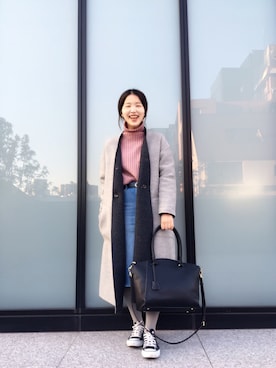 「コンバース ハイカット」｜きたのさん（レディース・159cm）の冬コーディネート