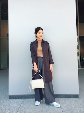 「コンバース ハイカット」｜きたのさん（レディース・159cm）の冬コーディネート