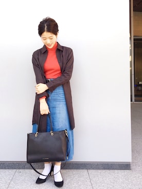 「SEVENDAYS=SUNDAY（セブンデイズサンデイ）のアイテム（デニムスカート）」を使った、きたのさん（レディース・159cm）の冬コーディネート
