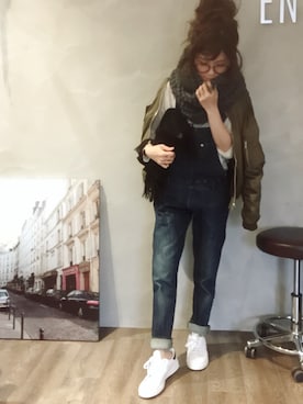 「TODAYFUL（トゥデイフル）のアイテム（MA-1）」を使った、SHIORI HIRAI◡̈さん（レディース・153cm）の冬コーディネート