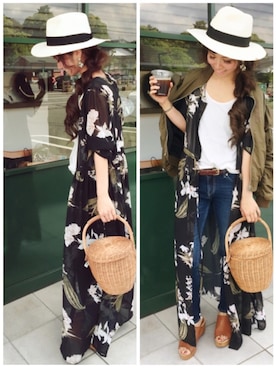 「TODAYFUL（トゥデイフル）のアイテム（MA-1）」を使った、SHIORI HIRAI◡̈さん（レディース・153cm）の夏コーディネート
