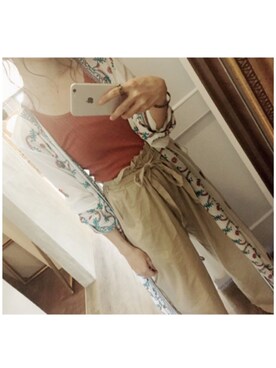 SHIORI HIRAI◡̈さんの「TODAYFUL(トゥディフル)  "Embroidery Long Gown"刺繍ロングカーディガン」を使ったコーディネート