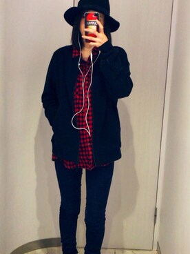 「NANO universe（ナノユニバース）のアイテム（MA-1）」を使った、たささん（レディース・155cm）の冬コーディネート