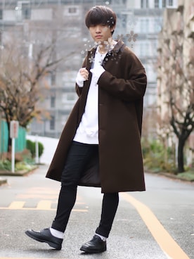 「NUEVO（ヌエボ）のアイテム」を使った、ちゃんまるさん（メンズ・178cm）の冬コーディネート