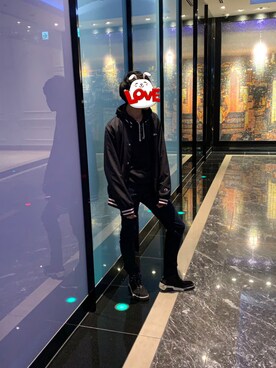 「Champion（チャンピオン）のアイテム（スタジャン）」を使った、kakeruさん（メンズ・176cm）の冬コーディネート