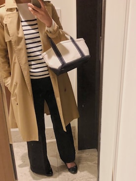 「HYKE」｜「アイテム（トレンチコート）」を使った、whitebeigeさん（レディース・156cm）の春コーディネート