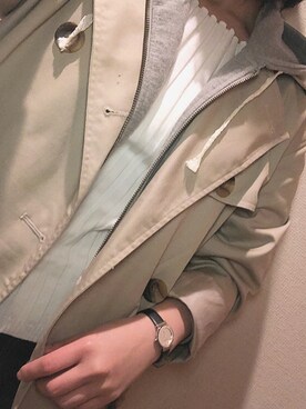 「SEVENDAYS=SUNDAY（セブンデイズサンデイ）のアイテム（トレンチコート）」を使った、makiさん（レディース・151cm）の冬コーディネート