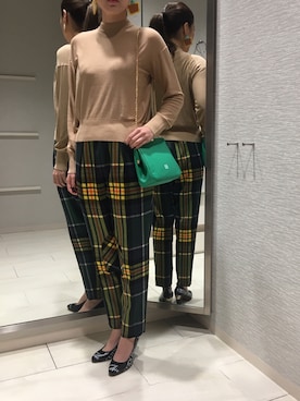 「タータンチェック」｜「アイテム（アクセサリー）」を使った、THEATRE PRODUCTSさん（レディース・163cm）の夏コーディネート