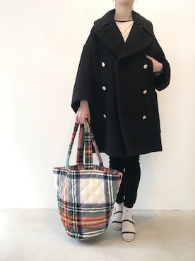 「THEATRE PRODUCTS（シアタープロダクツ）のアイテム（トートバッグ）」を使った、THEATRE PRODUCTSさん（レディース・158cm）の秋コーディネート