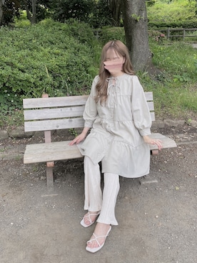 「sango（sango）のアイテム（パンツ）」を使った、𝘺𝘶𝘮𝘪さん（レディース・152cm）の春コーディネート