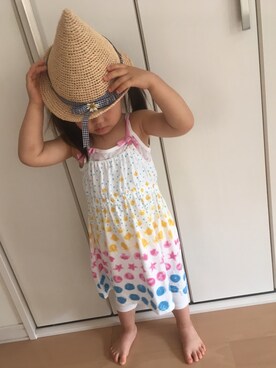 「combimini（コンビミニ）のアイテム（ワンピース/ドレス）」を使った、Nころはん✳︎さん（キッズ・90cm）の夏コーディネート