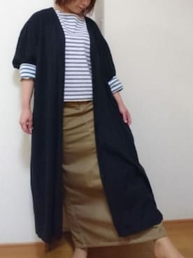 「ゆるゆる」｜「アイテム（シャツワンピース）」を使った、ミドコさん（レディース・155cm）の春コーディネート