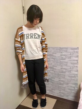 「GORGE（ゴージ）のアイテム（シューズ）」を使った、菜津子 さん（レディース・159cm）の秋コーディネート