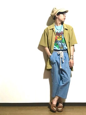 「grace hats（グレースハット）のアイテム（キャップ）」を使った、かいとさん（メンズ・165cm）の夏コーディネート