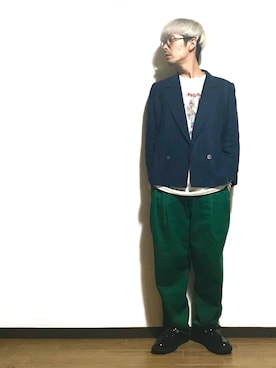 「CLOSED（クローズド）のアイテム（パンツ）」を使った、かいとさん（メンズ・165cm）の夏コーディネート