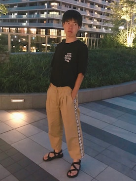 「RUTSUBO（ルツボ）のアイテム」を使った、ナオヒロさん（メンズ・175cm）の夏コーディネート