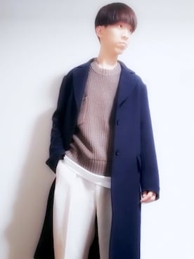 「KUUUPY」｜「アイテム（チェスターコート）」を使った、たかしさん（メンズ・172cm）の冬コーディネート