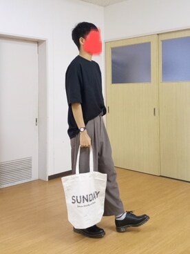 「CASIO」｜「アイテム（その他シューズ）」を使った、鈴木さん（メンズ・174cm）の春コーディネート