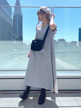 「MILKFED.」｜「アイテム（ハンチング/ベレー帽）」を使った、ﾄ ｻﾞﾄ ﾄ ﾓ子さん（レディース・157cm）の春コーディネート