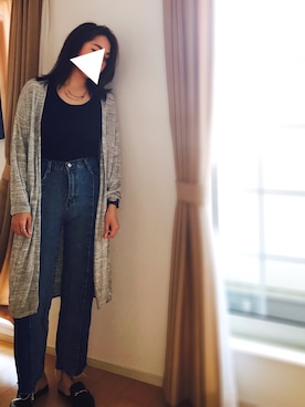 「GU（ジーユー）のアイテム（カーディガン/ボレロ、グレー系）」を使った、N岡さん（レディース・165cm）の夏コーディネート