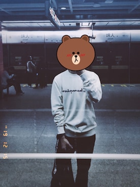「Champion（チャンピオン）のアイテム（チノパンツ）」を使った、sweet牛油果さん（メンズ・176cm）の冬コーディネート