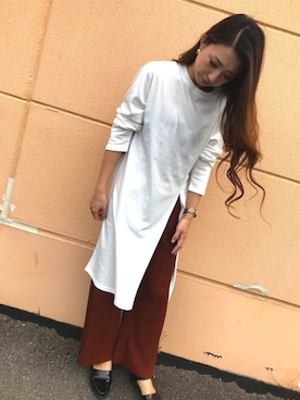 「Auntie Rosa Holiday（アンティローザホリデー）のアイテム（その他パンツ）」を使った、みかさん（レディース・164cm）の秋コーディネート