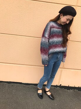 「UNIQLO（ユニクロ）のアイテム（ハンチング/ベレー帽）」を使った、みかさん（レディース・164cm）の秋コーディネート