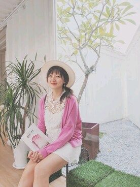 「MIXXO（ミッソ）のアイテム（帽子）」を使った、helloyoyoniniさん（レディース・163cm）の夏コーディネート
