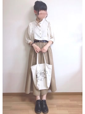 「Chaco closet（チャコ クローゼット）のリラクシングAラインフレアワイドパンツ（その他パンツ）」を使った、mocaさん（レディース・155cm）の夏コーディネート