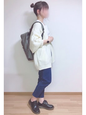 「Daniel Wellington（ダニエルウェリントン）の販売終了クラシックペティット アッシュフィールド32mm（アナログ腕時計）」を使った、mocaさん（レディース・155cm）の秋コーディネート