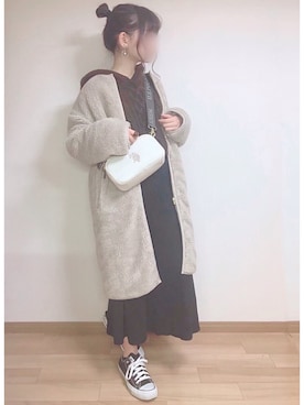 「NOLLEY’S（ノーリーズ）のアイテム（その他アウター）」を使った、もも⋆*さん（レディース・155cm）の冬コーディネート