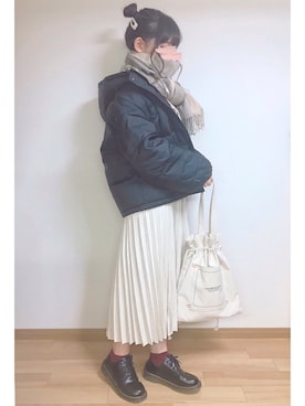 「ZOZOでしか買えない」｜「アイテム（ダウンジャケット/コート）」を使った、もも⋆*さん（レディース・155cm）の冬コーディネート