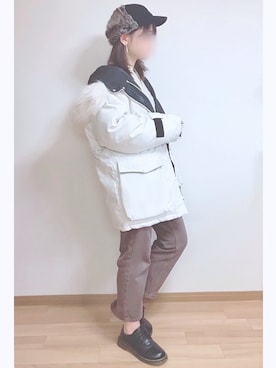 「La-gemme」｜「アイテム（その他アウター）」を使った、もも⋆*さん（レディース・155cm）の冬コーディネート