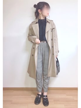 「united arrows」｜「アイテム（トレンチコート）」を使った、もも⋆*さん（レディース・155cm）の春コーディネート
