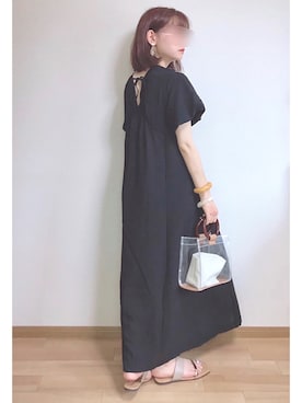 「アイテム（バングル/リストバンド、オレンジ系）」を使った、もも⋆*さん（レディース・155cm）の夏コーディネート