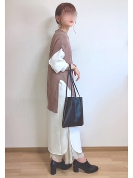 「chocomee（チョコミー）のアイテム（ショルダーバッグ）」を使った、もも⋆*さん（レディース・155cm）の秋コーディネート
