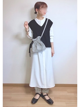 「KBF+」｜「アイテム（バレエシューズ）」を使った、もも⋆*さん（レディース・155cm）の秋コーディネート