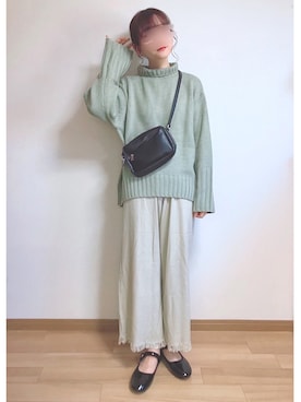 「SVEC（シュベック）のカンフーシューズ kung fu Shoes / ストラップパンプス（バレエシューズ）」を使った、mocaさん（レディース・155cm）の秋コーディネート