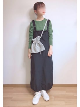 「アーバンリサーチ」｜「アイテム（ジャンパースカート）」を使った、もも⋆*さん（レディース・155cm）の秋コーディネート