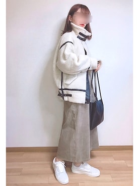 「chocomee（チョコミー）のアイテム（ショルダーバッグ）」を使った、もも⋆*さん（レディース・155cm）の秋コーディネート