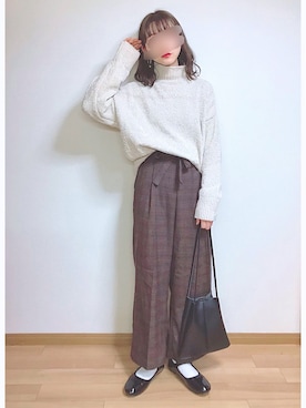「chocomee（チョコミー）のアイテム（ショルダーバッグ）」を使った、もも⋆*さん（レディース・155cm）の冬コーディネート