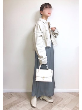 「春めきシューズ」｜「アイテム（その他アウター）」を使った、もも⋆*さん（レディース・155cm）の春コーディネート