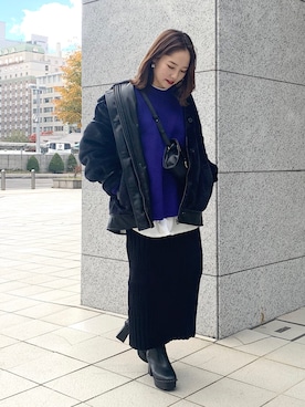 「PAGEBOY（ページボーイ）のハクミニショルダーBAG（ショルダーバッグ）」を使った、ハオさん（レディース・158cm）の秋コーディネート