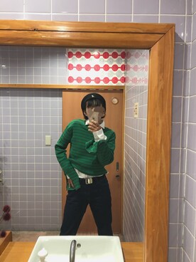 「韓国好きな人と繋がりたい」｜「アイテム（ハンチング/ベレー帽）」を使った、シイ林さん（レディース・168cm）の冬コーディネート