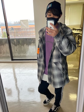 「adidas（アディダス）のアイテム（スウェットパンツ）」を使った、Kさん（メンズ・170cm）の冬コーディネート