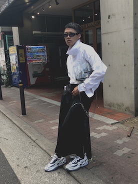 「アイテム（サングラス）」を使った、MOMOさん（メンズ・174cm）の夏コーディネート