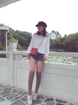「Jeffrey Campbell（ジェフリーキャンベル）のアイテム（スリッポン）」を使った、MoMoさん（レディース・164cm）の秋コーディネート
