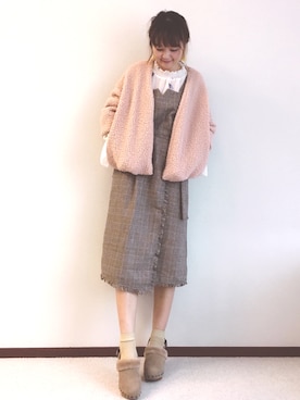 「Another Edition（アナザーエディション）のアイテム（ノーカラージャケット）」を使った、MoMoさん（レディース・164cm）の秋コーディネート