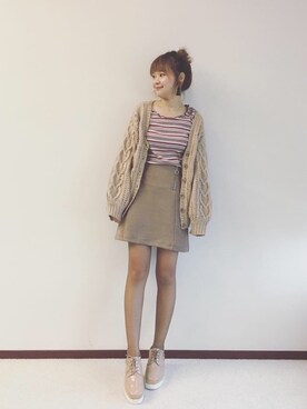 「one after another NICE CLAUP（ワンアフターアナザーナイスクラップ）のアイテム（ノーカラージャケット）」を使った、MoMoさん（レディース・164cm）の秋コーディネート