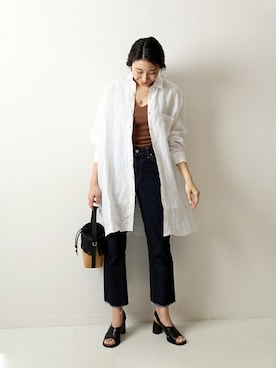 「INDIVIDUALIZED SHIRTS（インディビジュアライズドシャツ）のアイテム」を使った、watanabeさん（レディース・161cm）の春コーディネート